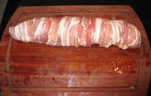 Pakket ind i bacon og klar til grillen
